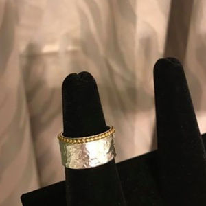 Silpada Dotted Trim Ring Brass/Sterling R3476